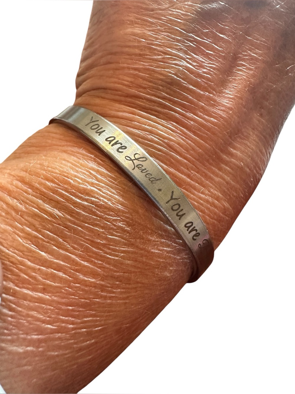 You are Loved You are Beautiful You are Fabulous Silver Cuff Adjustable Bracelet